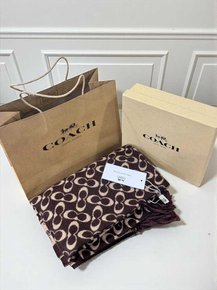Coach Signature Brown C Border Stole-thumb-2