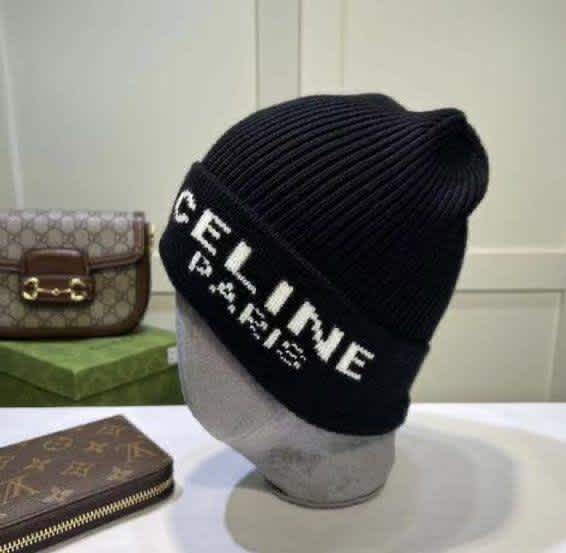 Celine Monogram Black Premium Edition Cashmere Beanie-thumb-1