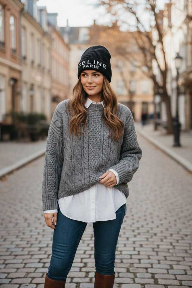 Celine Monogram Black Premium Edition Cashmere Beanie-thumb-1