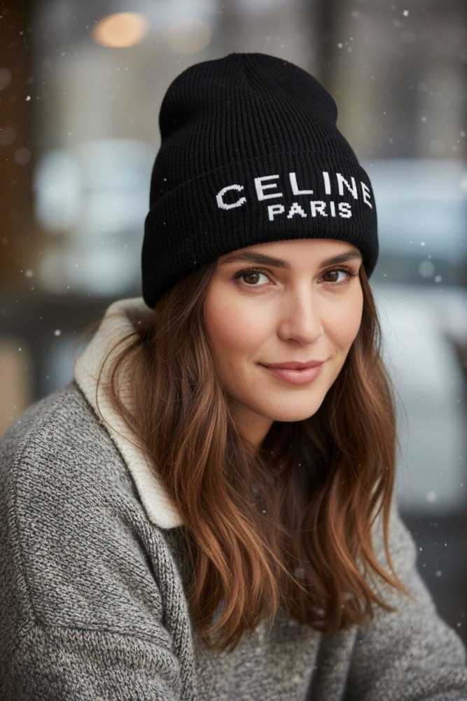 Celine Monogram Black Premium Edition Cashmere Beanie