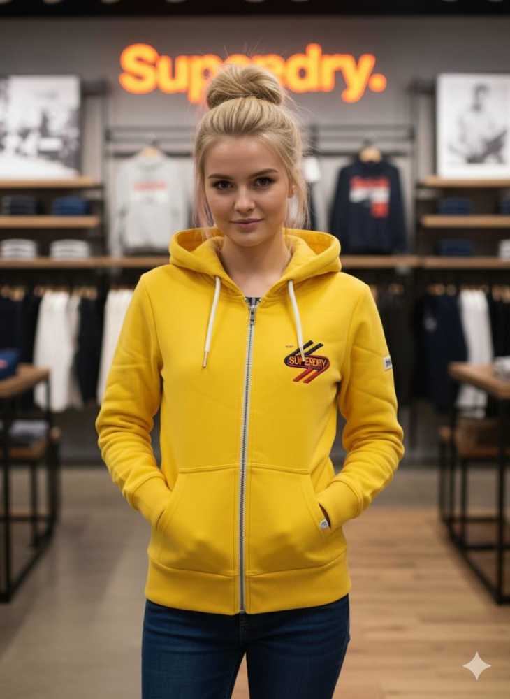 Superdry yellow Premium Quality Cotton Blend Hoodie