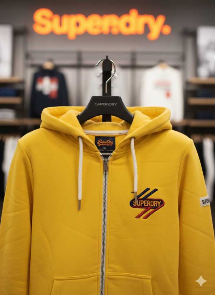 Superdry yellow Premium Quality Cotton Blend Hoodie-2