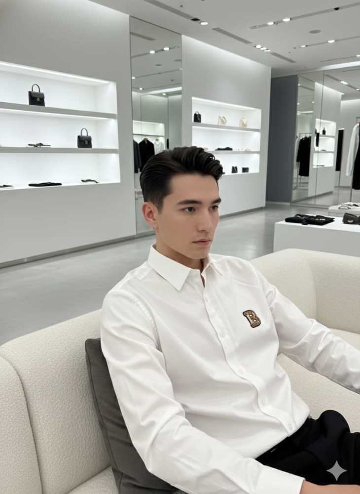 Balmain Embroidered White Premium Cotton Shirt-thumb-2