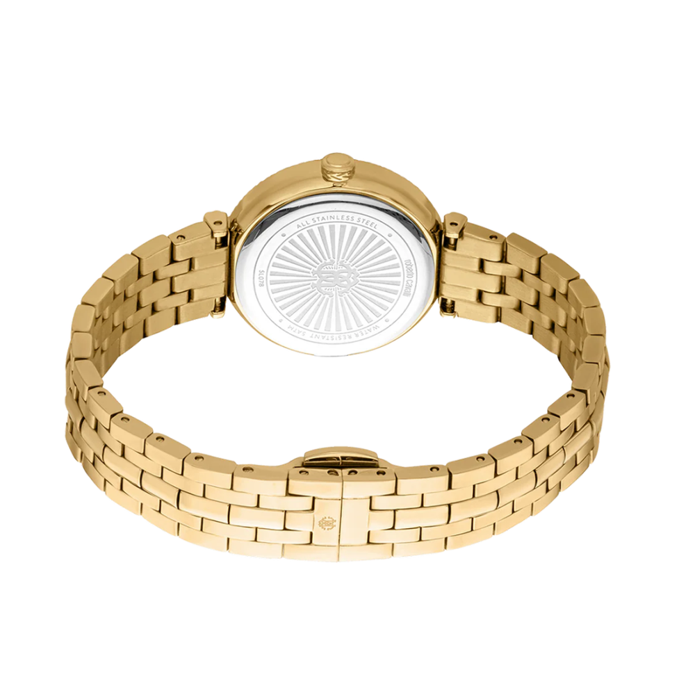 Roberto Cavalli Chiarezza Snake Core Red Dial Gold Steel Strap Watch RC5L078M0035-thumb-1