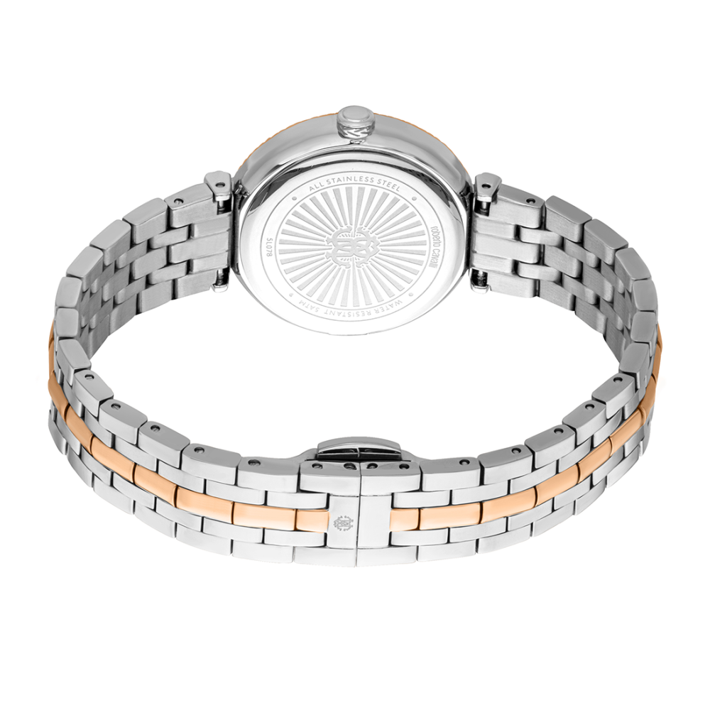 Roberto Cavalli Chiarezza Snake Core White Dial Two Tone Strap Watch RC5L078M0075-thumb-1