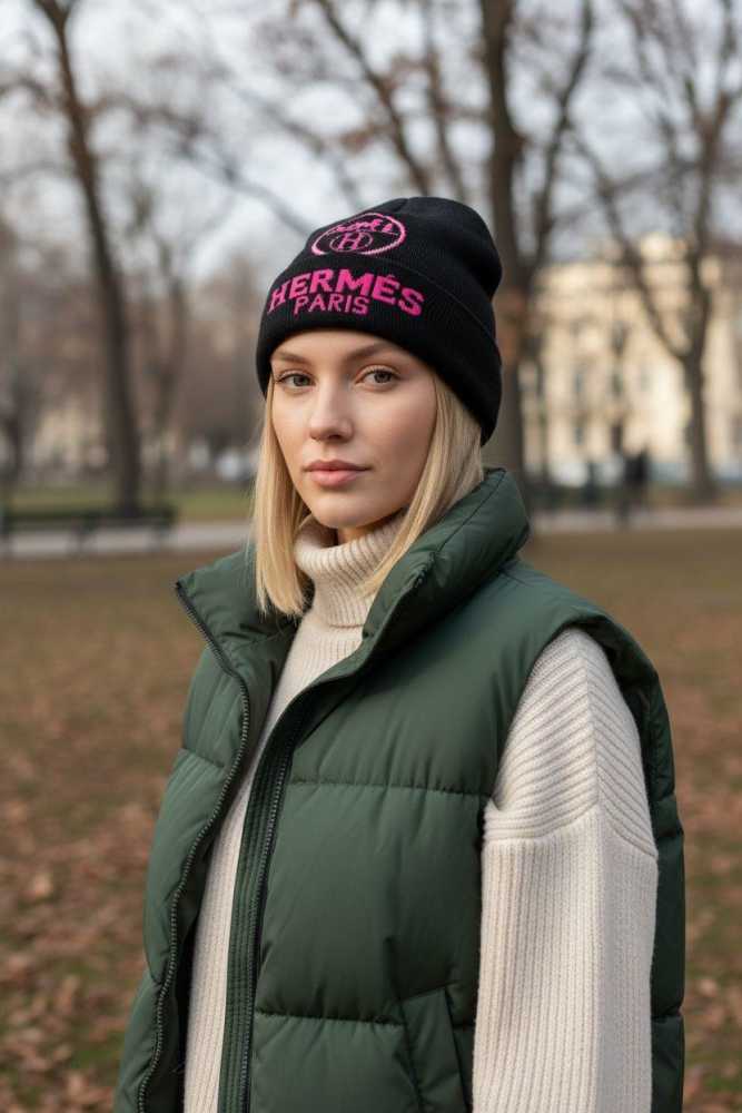 Hermes Black Premium Edition Cashmere Beanie