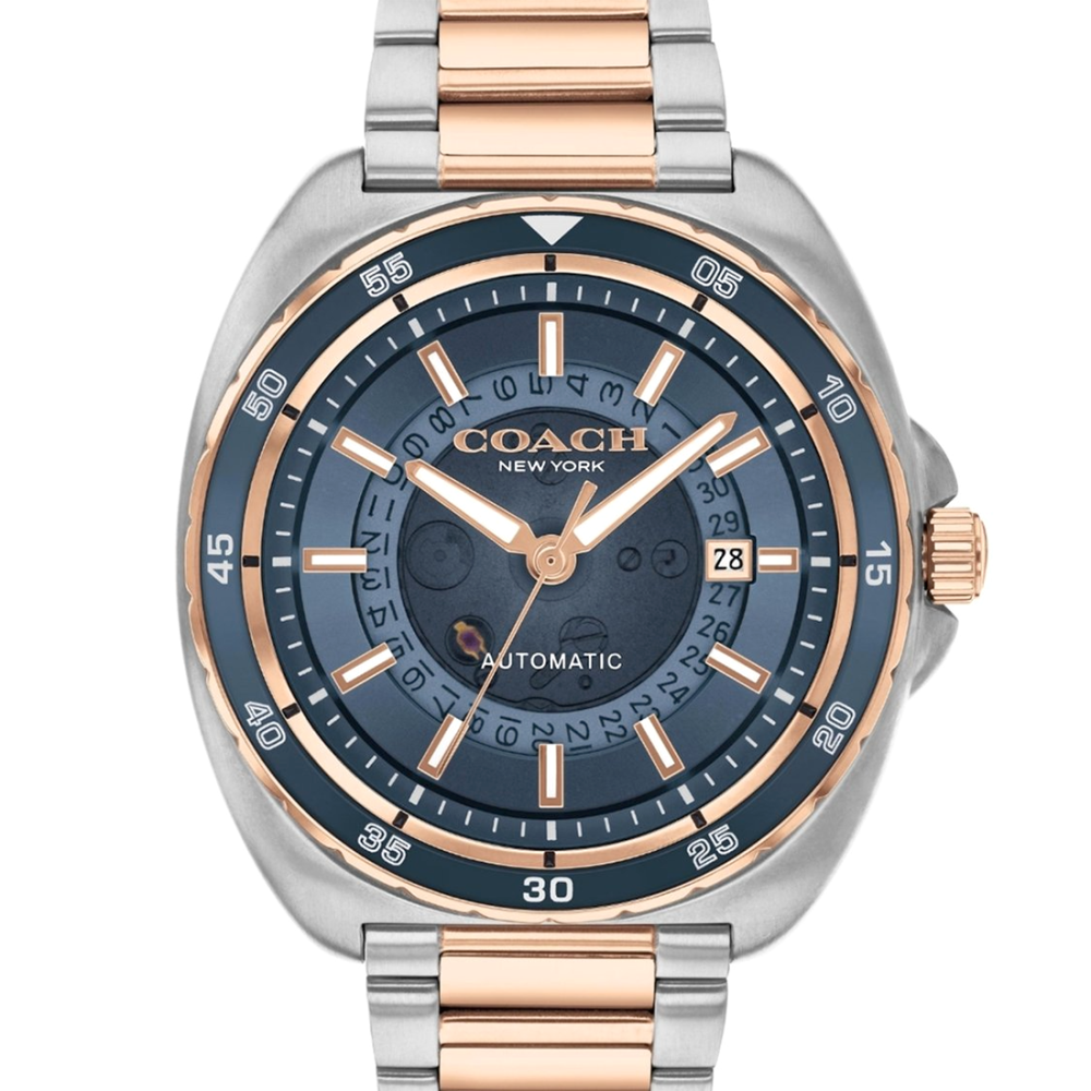 Coach Charter Dual-Tone Automatic Blue Dial Watch 14602729-thumb-3