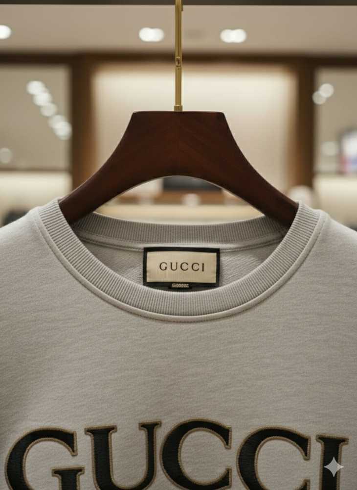 Gucci Embroidery White cotton Sweatshirt-thumb-2