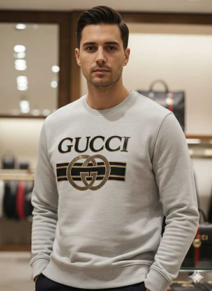 Gucci Embroidery White cotton Sweatshirt
