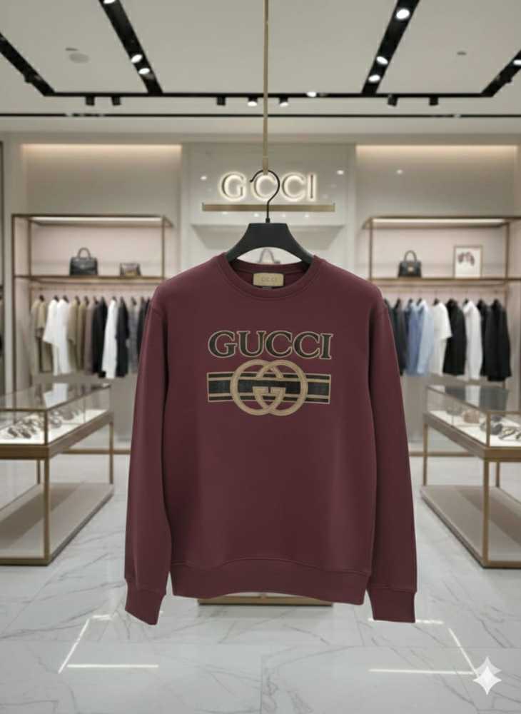 Gucci Embroidery Wine cotton Sweatshirt-thumb-3