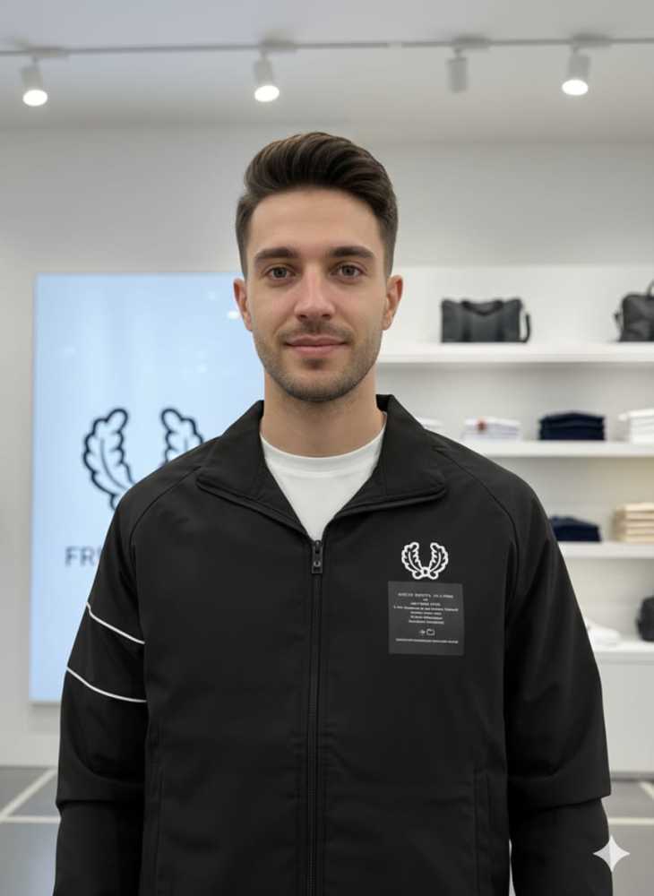 Fred Perry Black Oblique Premium Quality Zipper-thumb-2