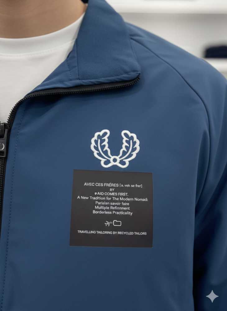 Fred Perry Blue Oblique Premium Quality Zipper-5