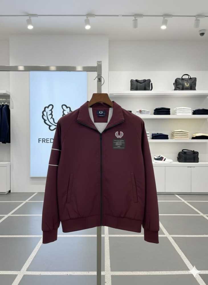 Fred Perry Wine Oblique Premium Quality Zipper-thumb-3
