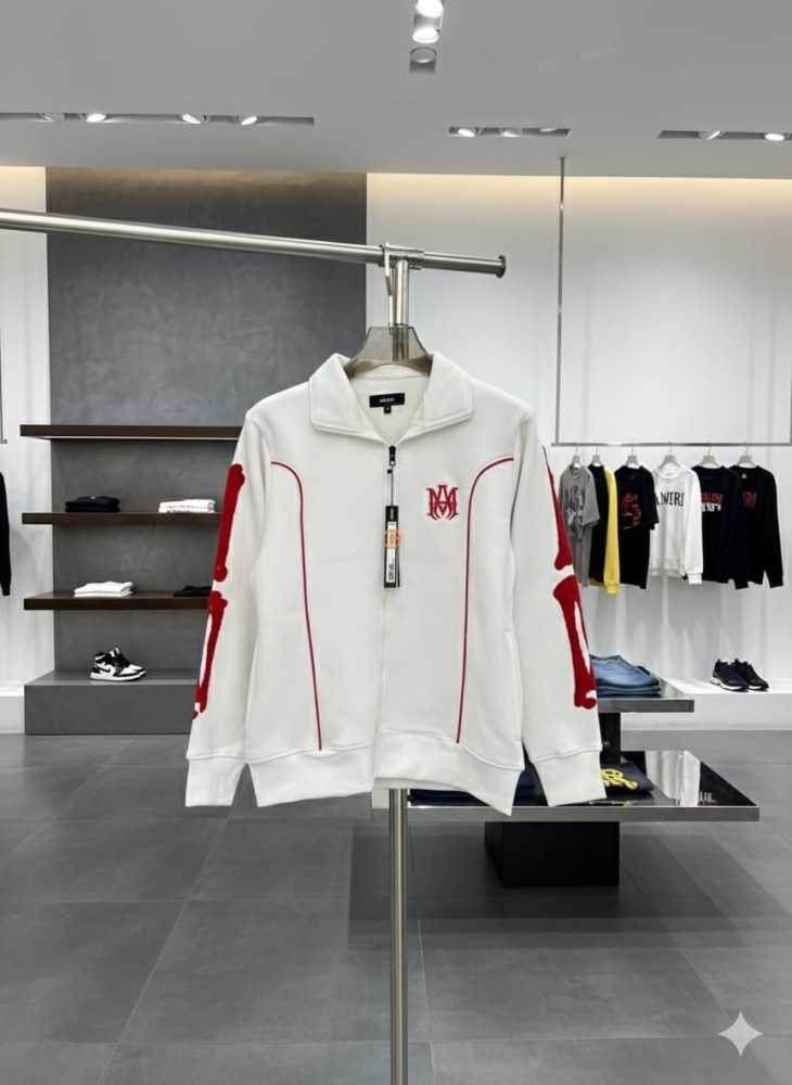 Amiri Embroidered logo White Premium Quality Zipper-thumb-1