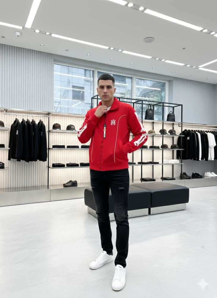 Amiri Embroidered logo Red Premium Quality Zipper