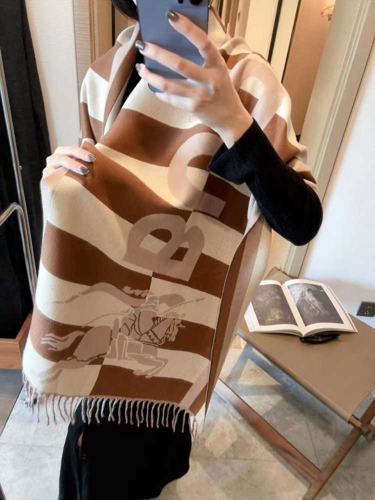 Burberry Check Cashmere Brown Stole