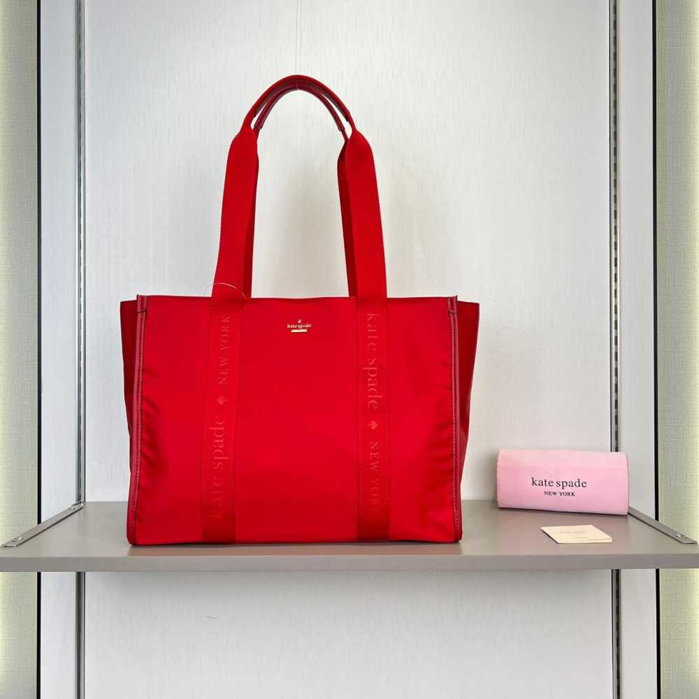Kate Spade Red Kip Nylon/Canvas Tote Bag