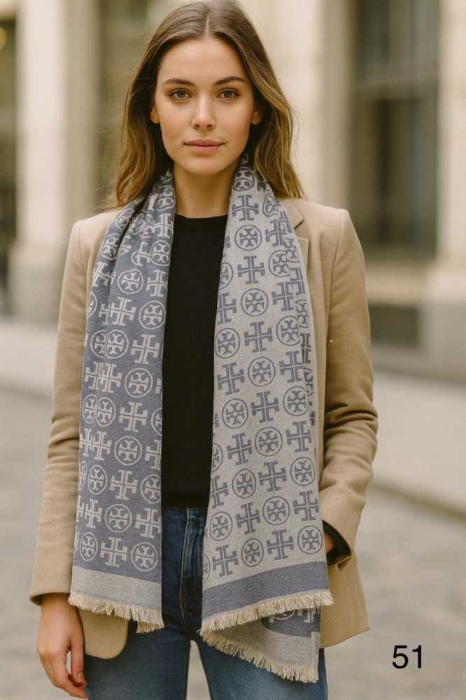 Tory Burch Designer Purple Woollen Stole