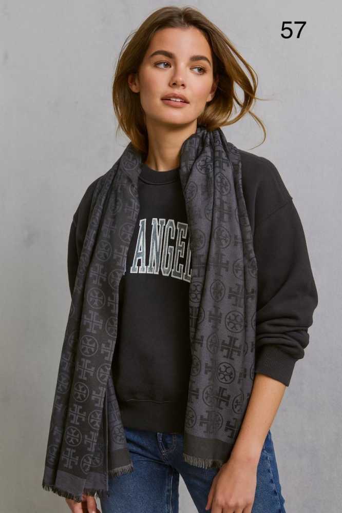 Tory Burch Designer Black Woollen Stole