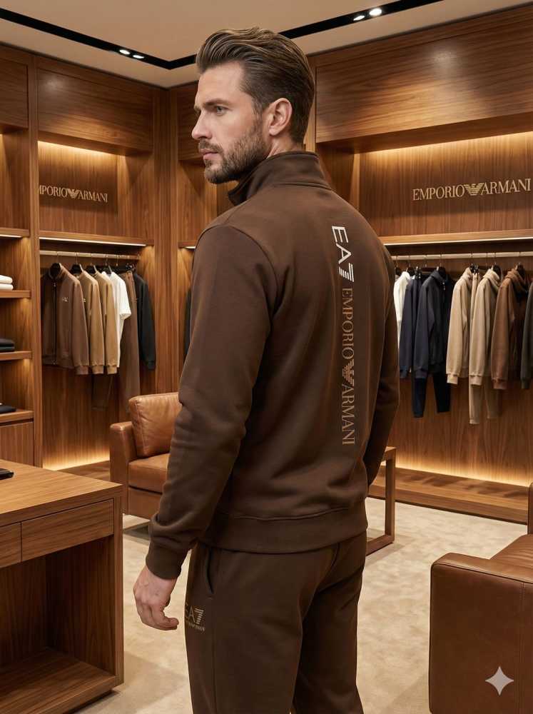 Emporio Armani Brown Premium Quality high End Authentic Track Suit-thumb-1