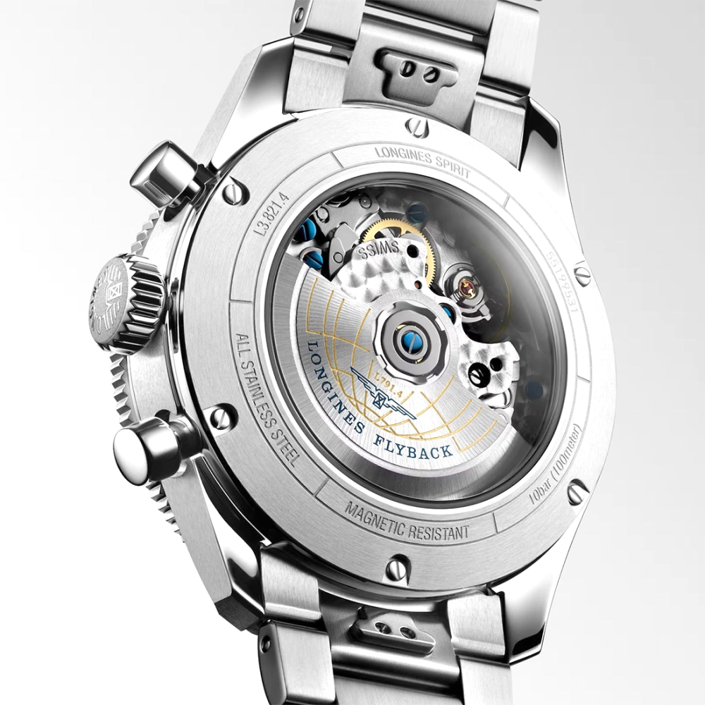 Longines Spirit Flyback 42 mm, Stainless Steel Automatic Watch, L3.821.4.93.6-2