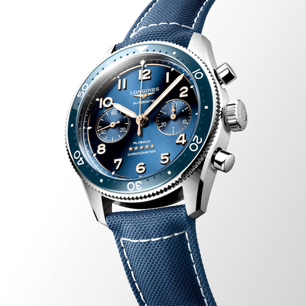 Longines Spirit Flyback 42 mm, Blue Dial, Blue Strap Automatic Watch, L3.821.4.93.2-1