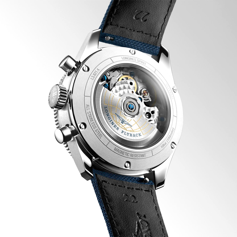 Longines Spirit Flyback 42 mm, Blue Dial, Blue Strap Automatic Watch, L3.821.4.93.2-2