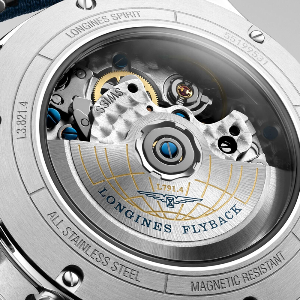 Longines Spirit Flyback 42 mm, Blue Dial, Blue Strap Automatic Watch, L3.821.4.93.2-5