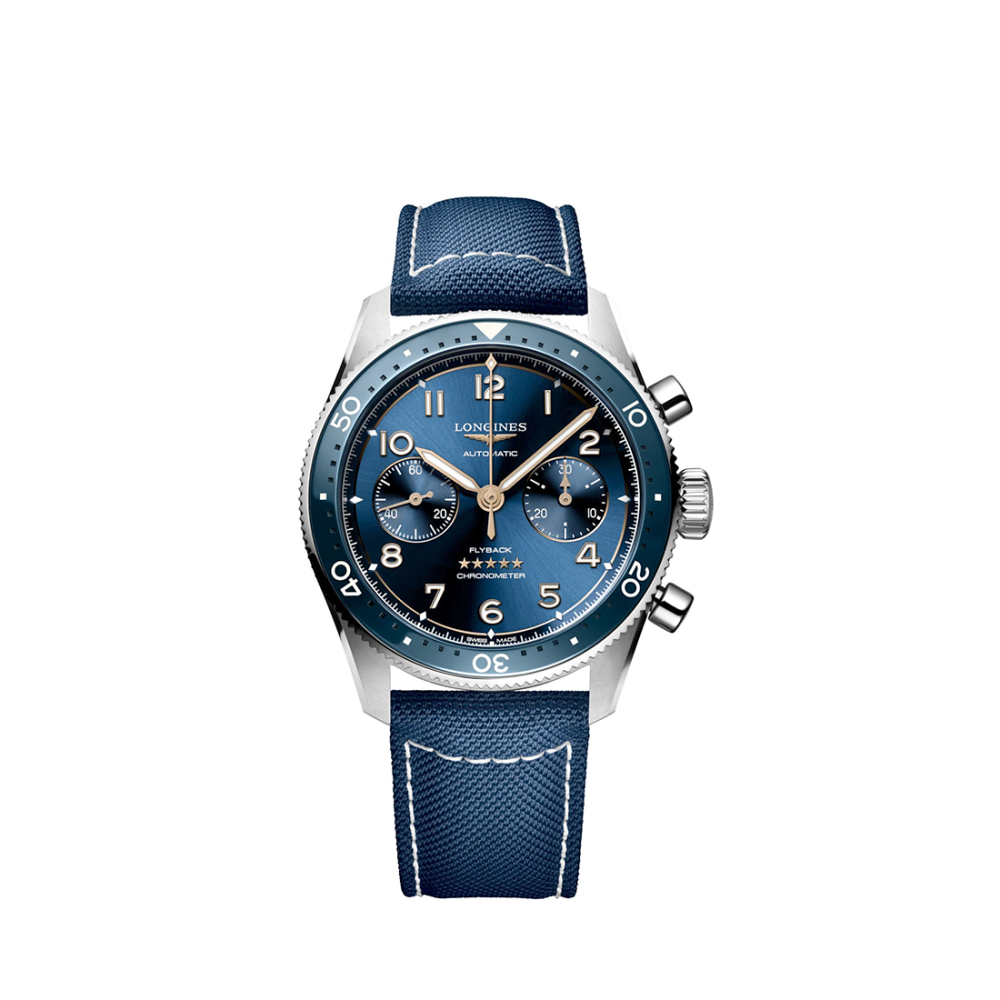 Longines Spirit Flyback 42 mm, Blue Dial, Blue Strap Automatic Watch, L3.821.4.93.2