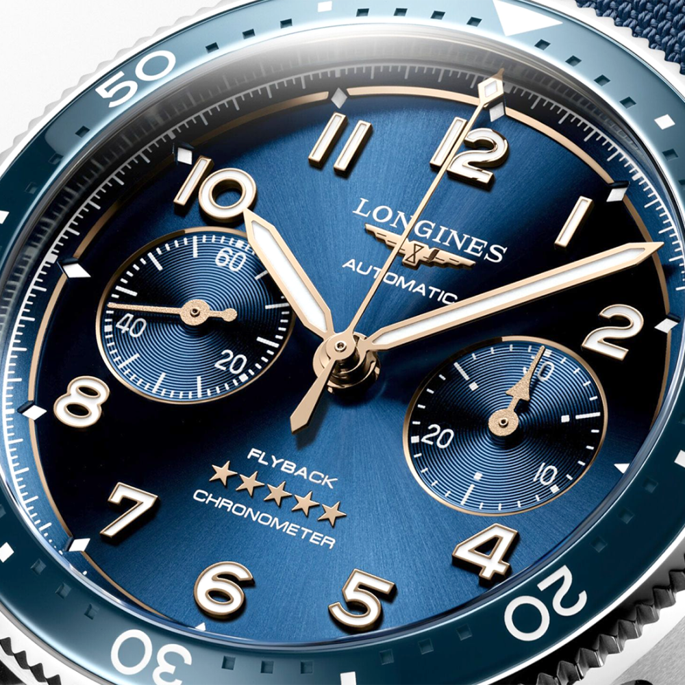 Longines Spirit Flyback 42 mm, Blue Dial, Blue Strap Automatic Watch, L3.821.4.93.2-4
