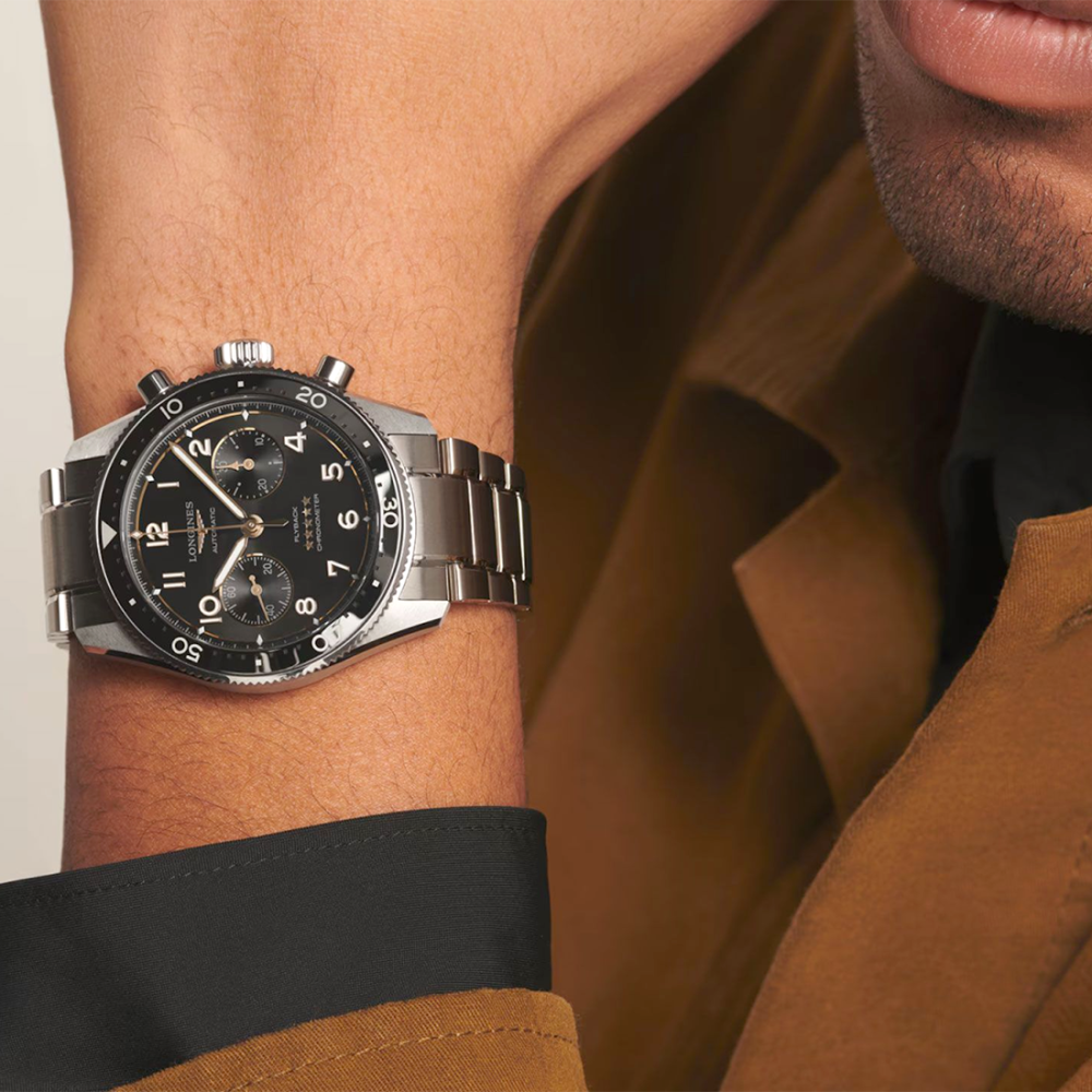 Longines Spirit Flyback Chronograph 42 mm, Black Dial Automatic Watch, L3.821.4.53.6-8