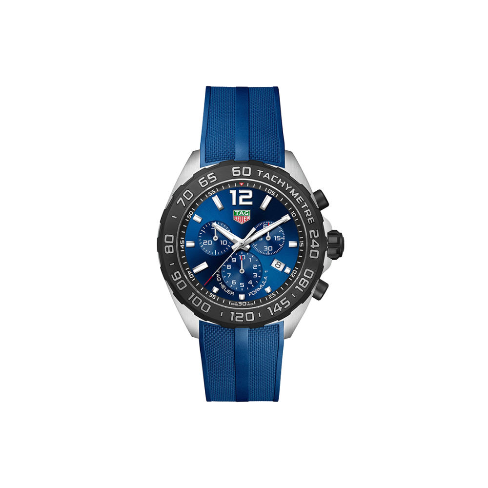 TAG Heuer Formula 1 Chronograph Blue Dial, Blue Rubber Strap Watch CAZ101AV.FT8077