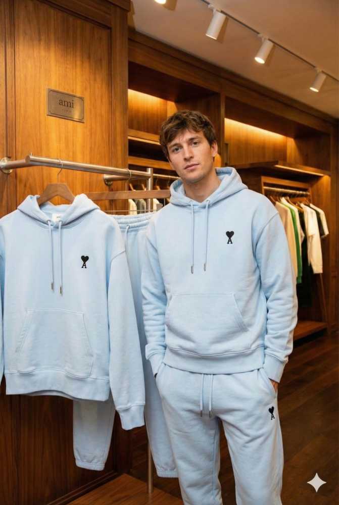 Ami Sky Blue Premium Quality high End Authentic Track Suit