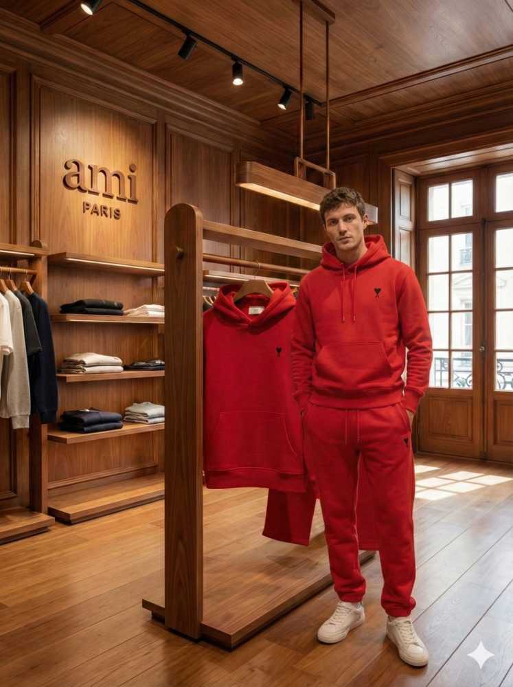 Ami Red Premium Quality high End Authentic Track Suit