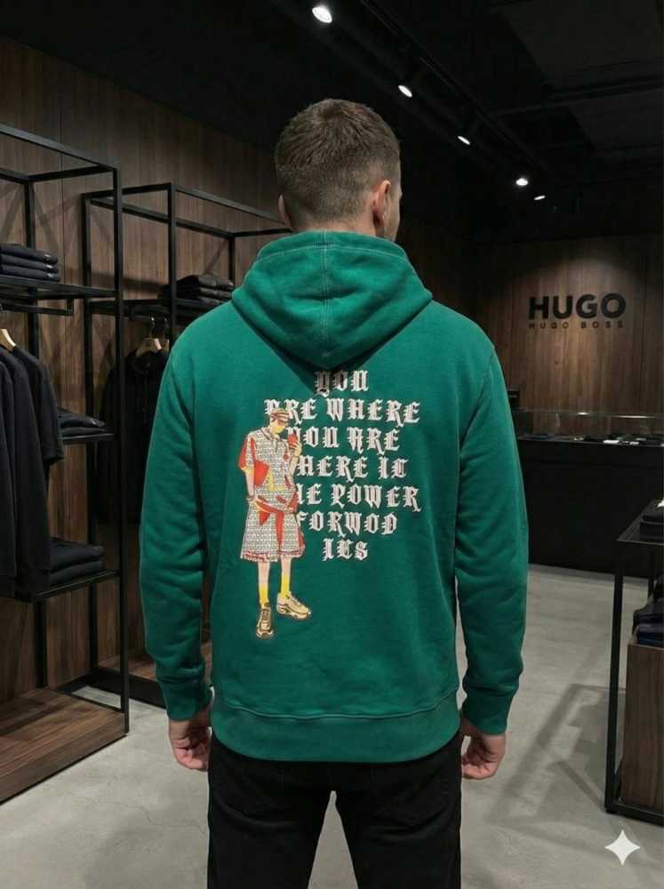 Boss Green Hood Embroidery Logo Hoodie-2
