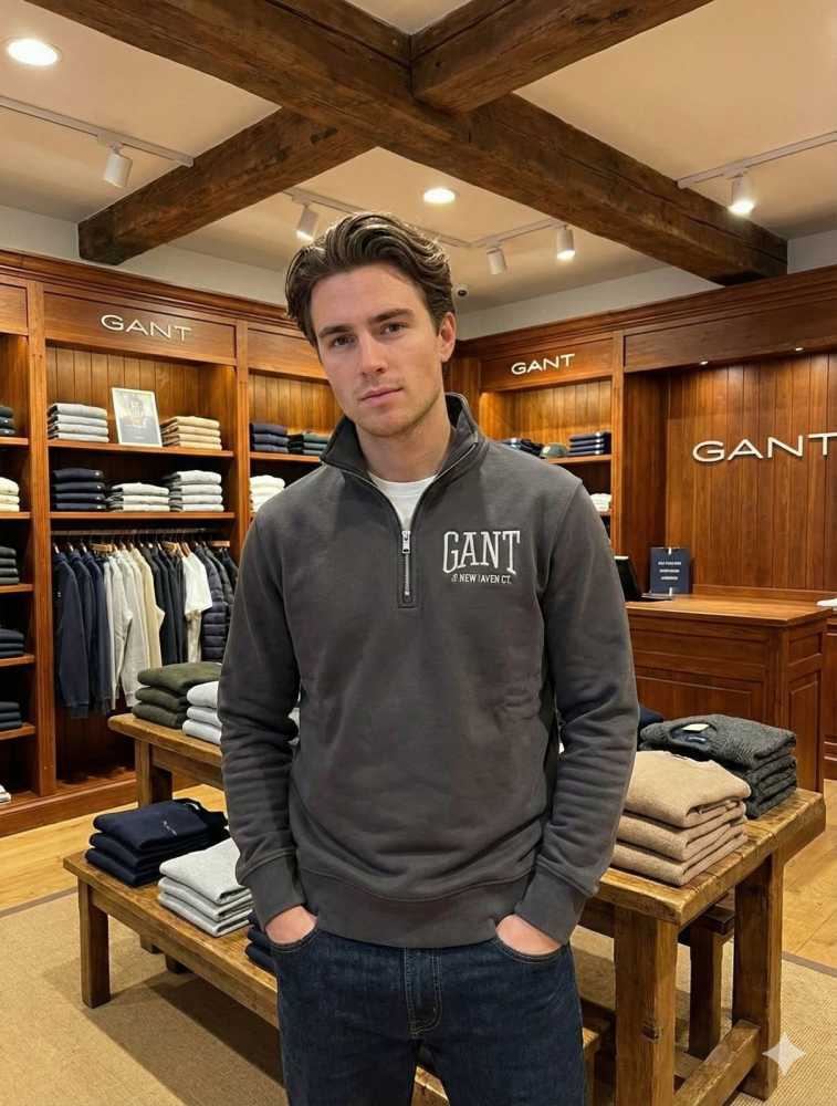 Gant Dark Grey Premium Quality Sherpa Sweatshirt