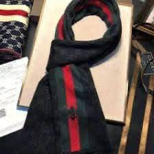 Gucci GG Monogram Bee Warm  Black Woolen Stole-2