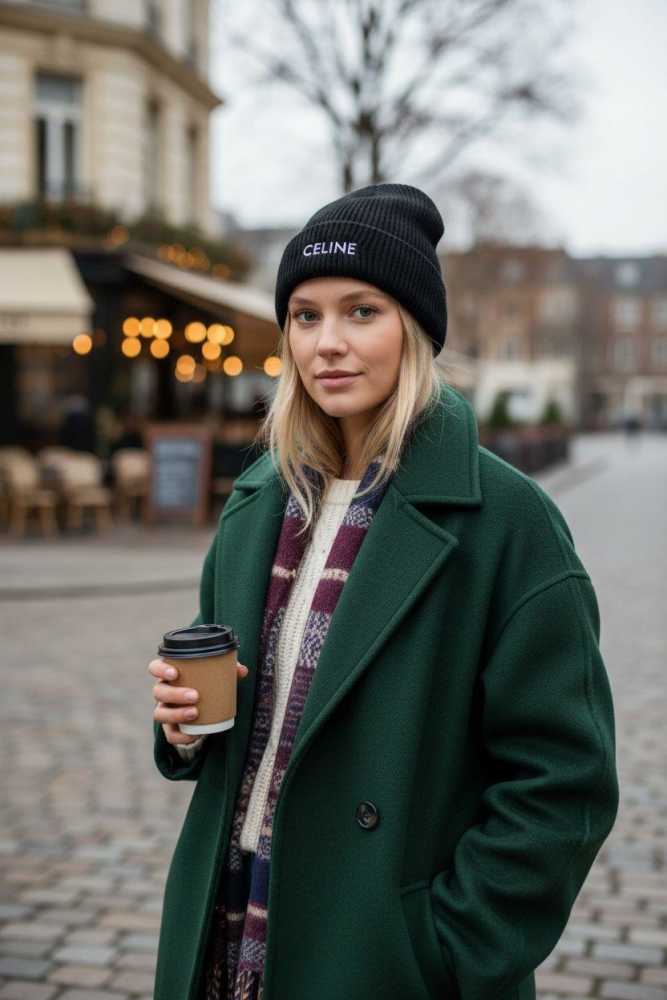 Celine Monogram Black Premium Edition Cashmere Beanie