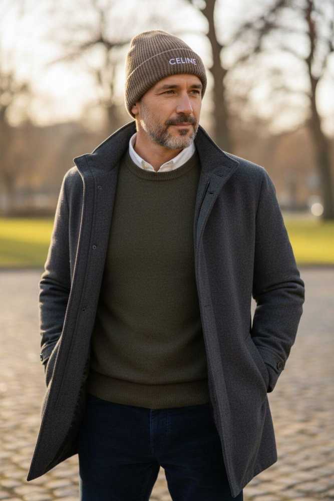 Celine Monogram Brown Premium Edition Cashmere Beanie