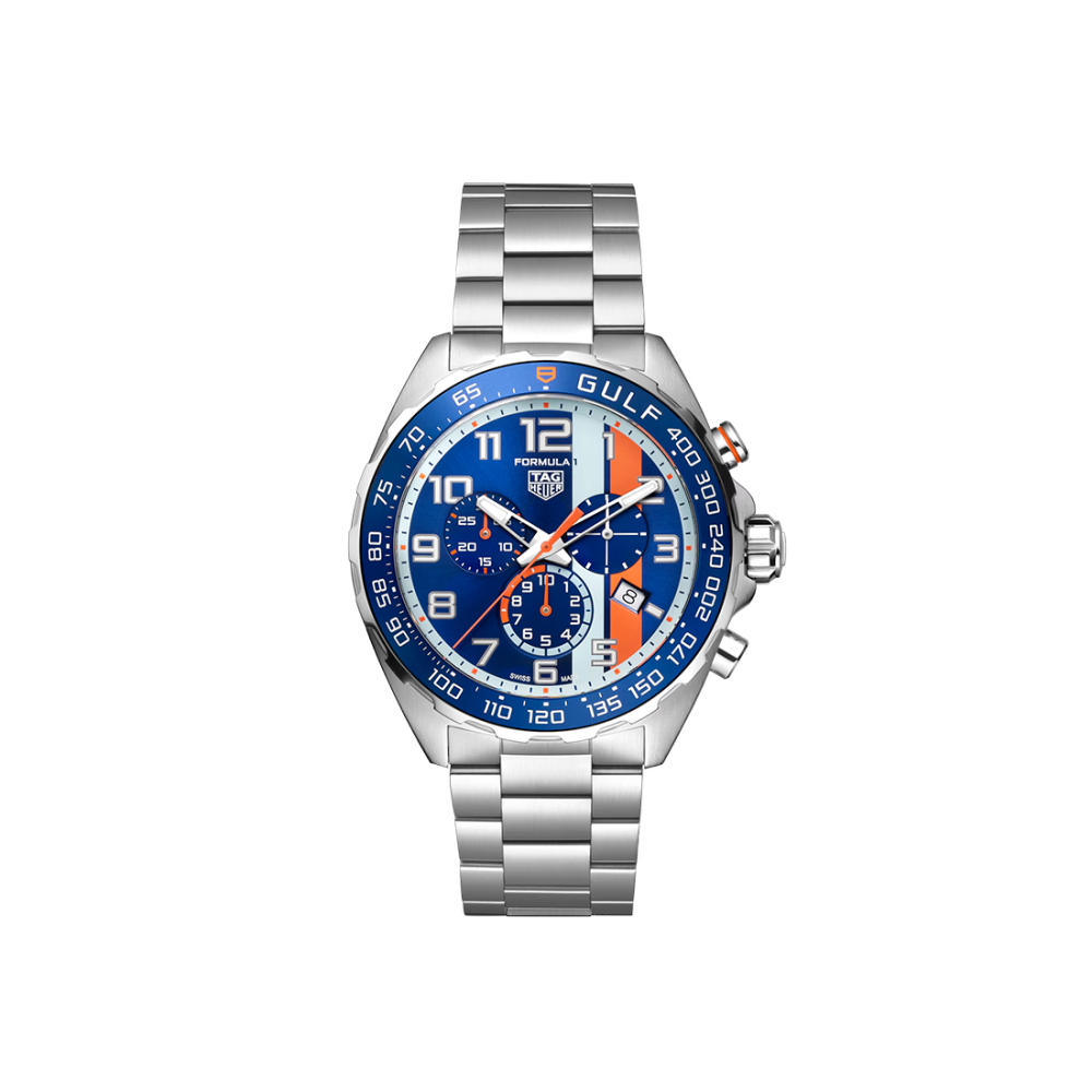 TAG Heuer Formula 1 Chronograph X Gulf Special Edition, 43 mm, Dial Blue Watch, CAZ101AT.BA0842