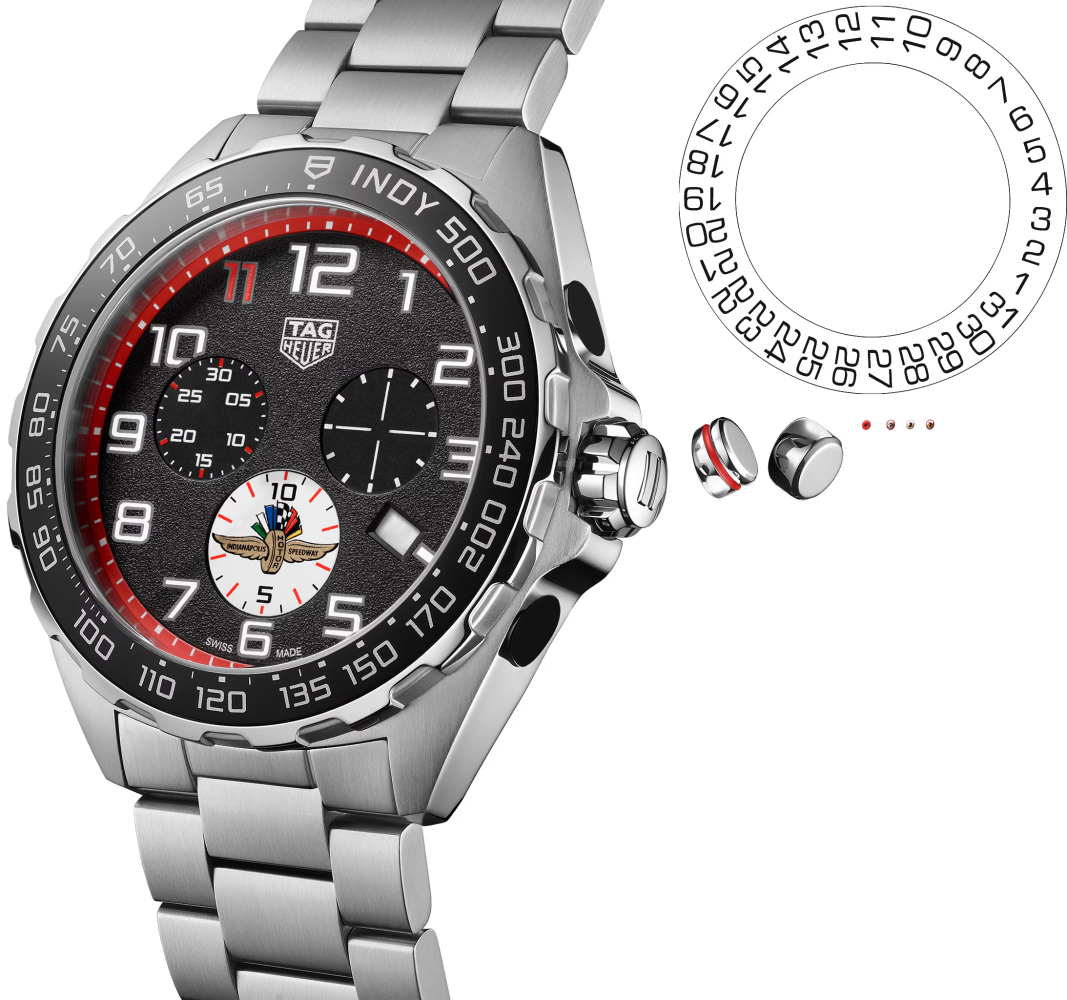 TAG Heuer Formula 1 Chronograph x Indy 500 Quartz, 43 mm, Steel Strap, Black Dial, CAZ101AW.BA0842-3