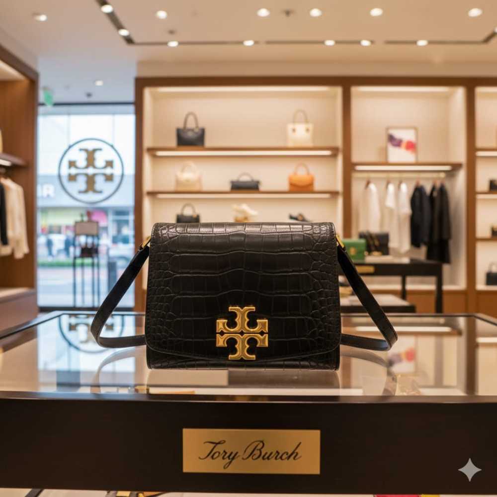 Tory Burch Charlie Black Long Belt Crossbody Bag