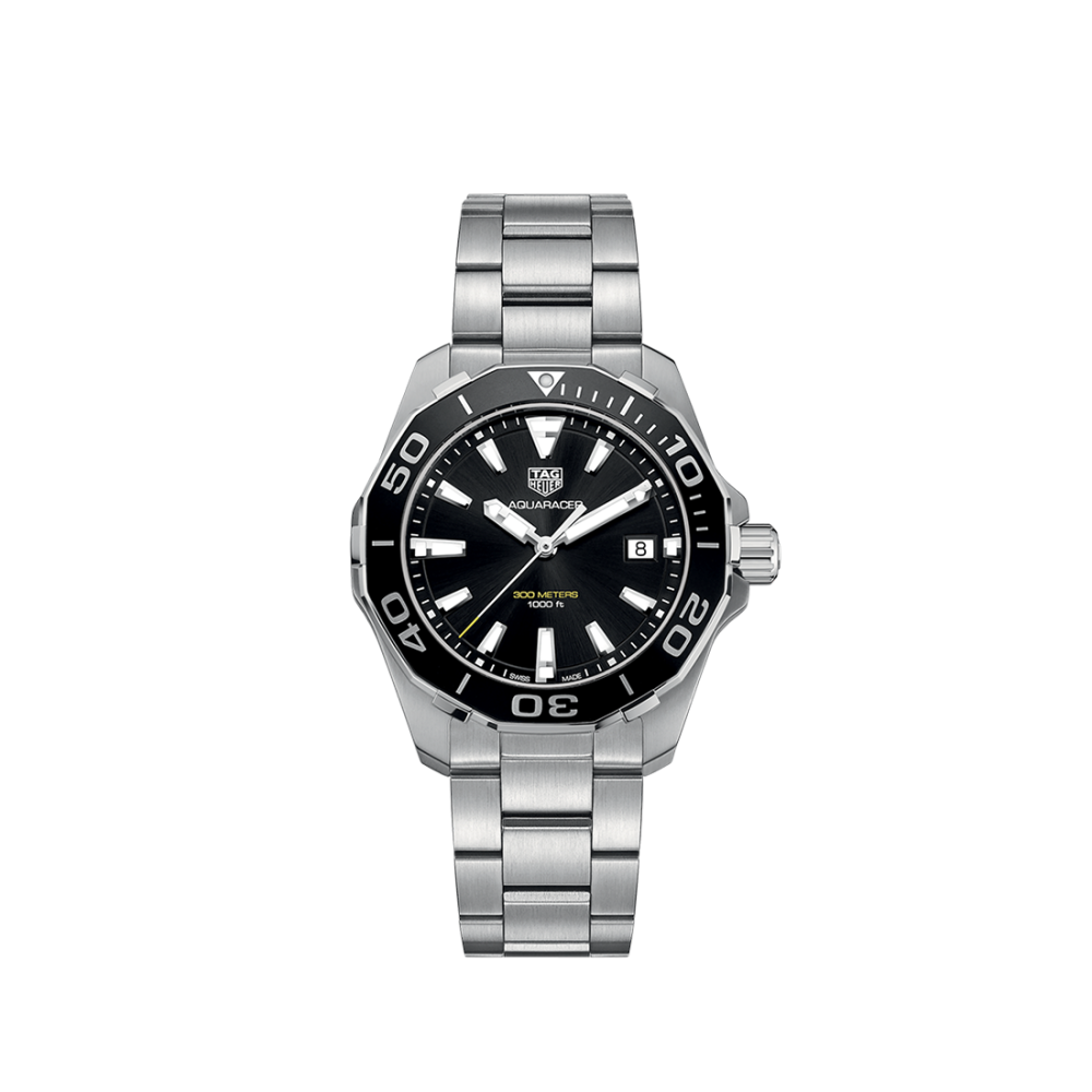 TAG Heuer Aquaracer Quartz, 41 mm, Black Dial, Stainless Steel Watch, WAY111A.BA0928