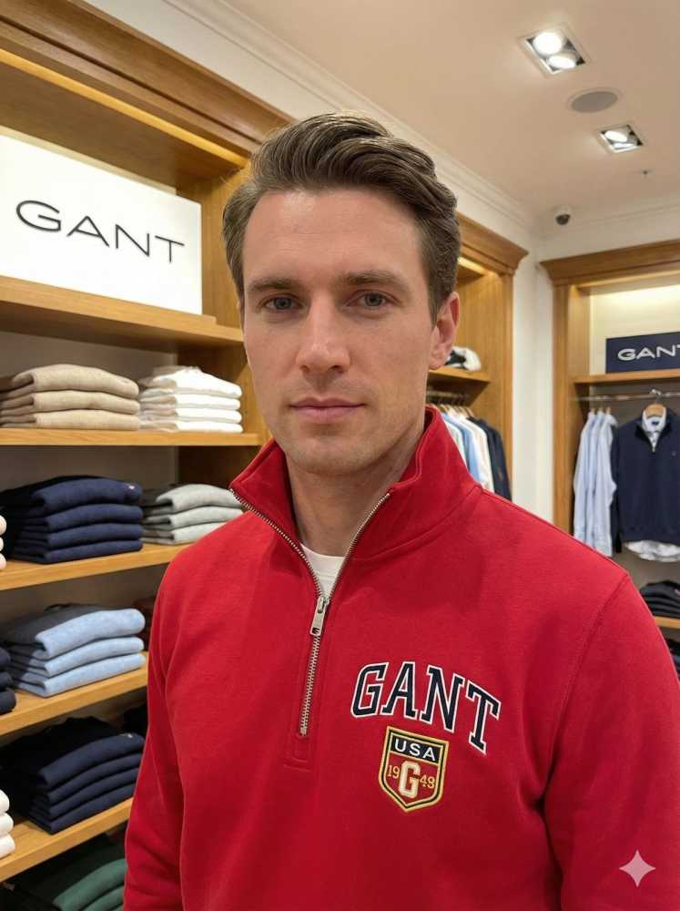 Gant Red Premium Quality Sherpa Sweatshirt-2