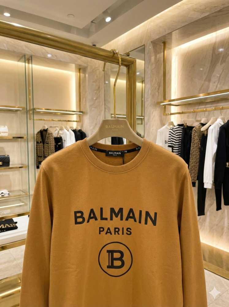 Balmain Paris Yellow Premium Quality Sweatshirt-1