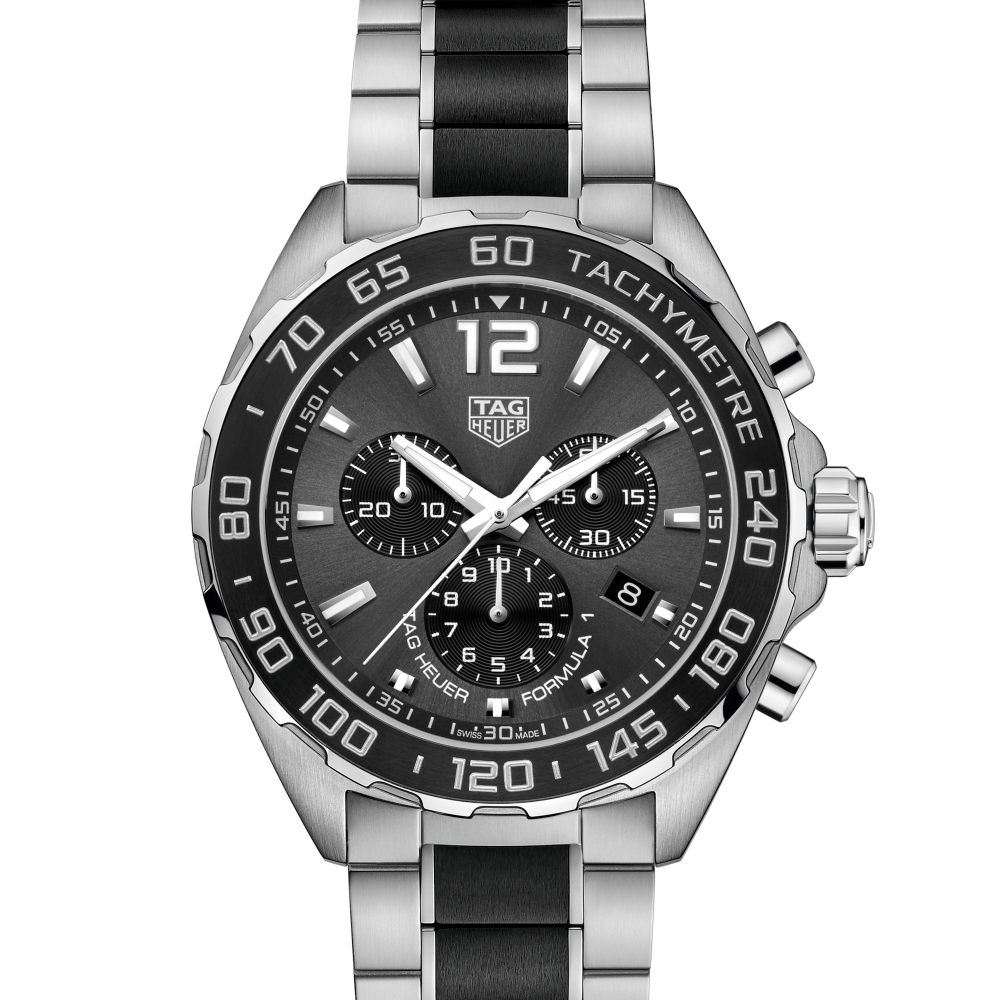 TAG Heuer Formula 1 Chronograph Quartz, 43 mm, Steel Strap, Black Dial Watch CAZ1011.BA0843-1