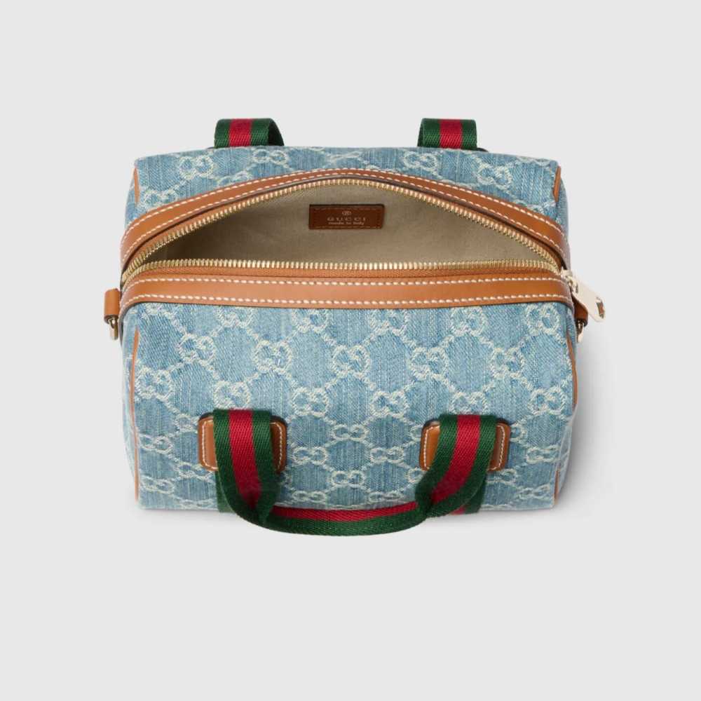 Gucci Mini Speedy Blue Handbag-3
