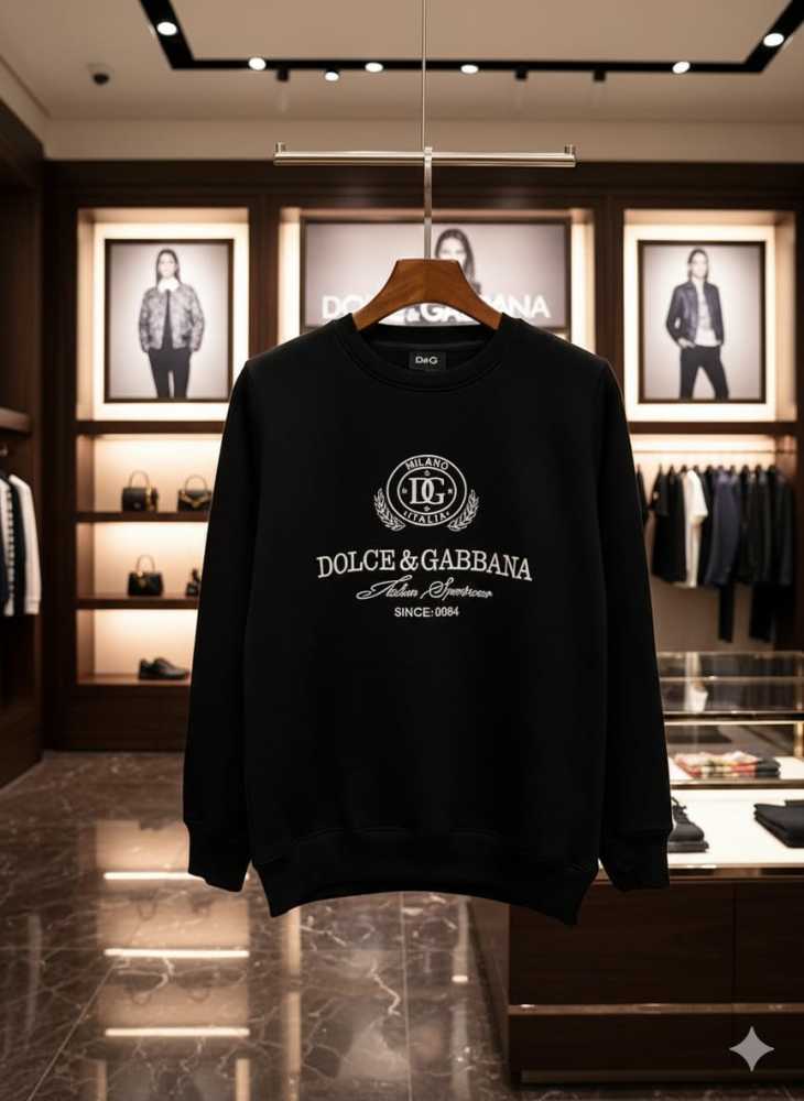 Dolce Gabbana Black Cotton Premium Qaulity Sweatshirt-2