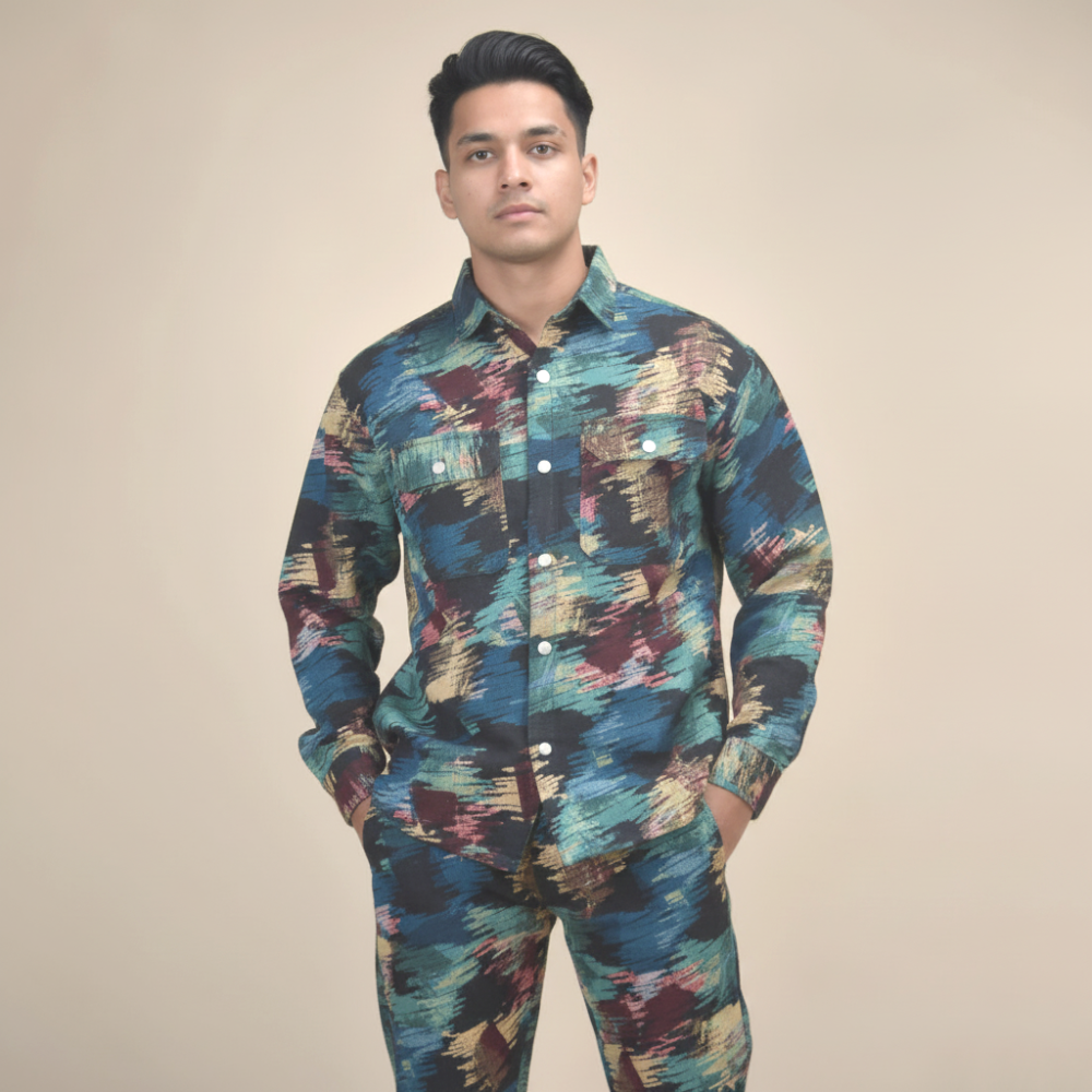 Amiri Printed Premium Men's  Shirt & Pant Combo