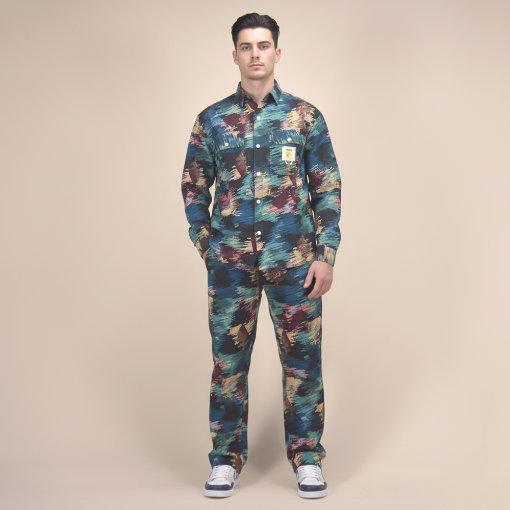 Amiri Printed Premium Men's  Shirt & Pant Combo-1